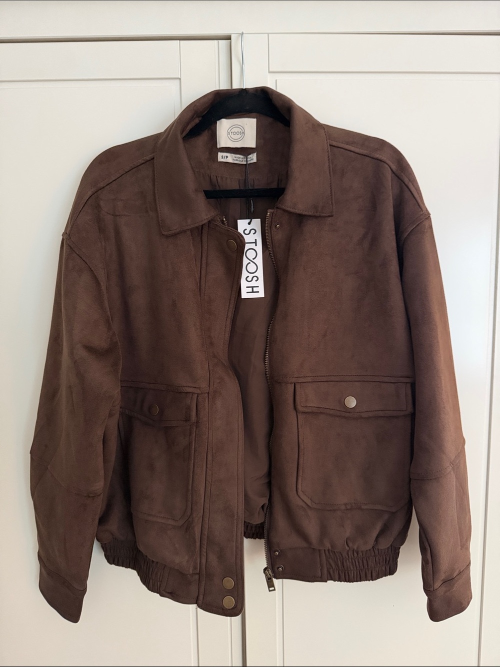 Chocolate Brown Faux Suede Jacket